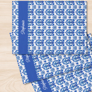 Papel De Seda Nome do Padrão Toile Francês Azul