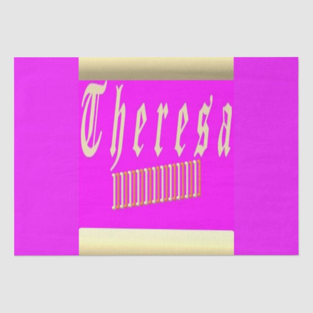 PAPEL DE SEDA NOME DOURADO E GRÁFICOS DE TINTA (Frente )