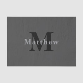 Papel De Seda Nome e Monograma | Cinzas Escuras