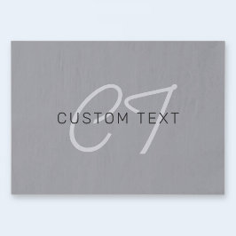 Papel De Seda Nome editável ou saudação | Cinza Preta e Escura