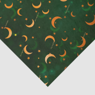 Papel De Seda Nome, Luas Crescentes e Estrelas no Padrão Bokeh