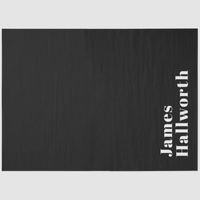 Papel De Seda Nome Moderno Retroativo Editável do na moda (ou ou (Frente )