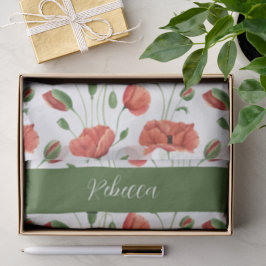 Papel De Seda Nome Papoula Vermelha Aquarela Flor Silvestre