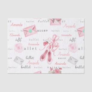 Papel De Seda Nome Personalizado Bailarina Ballet Rosa Personali