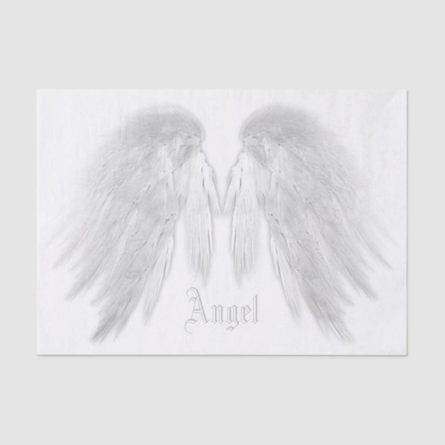 Papel De Seda Nome Personalizado Branco do ANGEL WINGS (Frente )