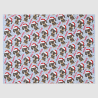 Papel De Seda Nome personalizado do Dachshund no Natal