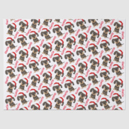 Papel De Seda Nome personalizado do Dachshund no Natal