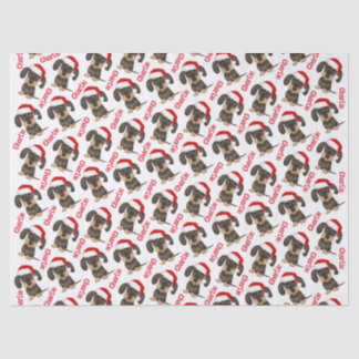 Papel De Seda Nome personalizado do Dachshund no Natal