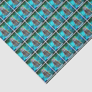 Papel De Seda Nome personalizado do robô azul-galáxia do robô