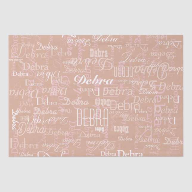 Papel De Seda Nome Personalizado Dusty Rosa (Frente )