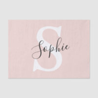 Nome Personalizado Moderno Monograma Pastel Rosa