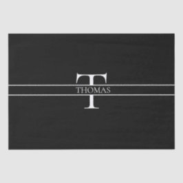 Papel De Seda Nome Personalizado Personalizado Elegante Monogram