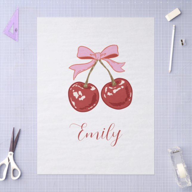 Papel De Seda Nome Rosa Vermelho Personalizado (Arte )