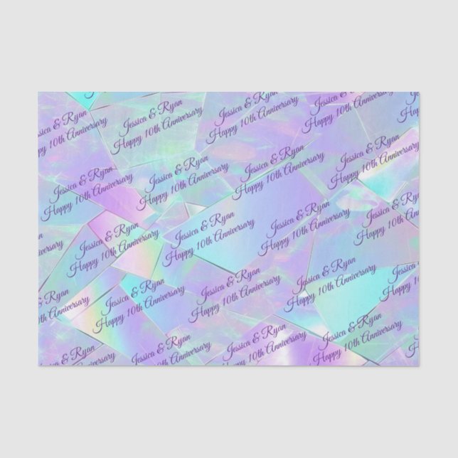 Papel De Seda Nomes Aniversário de Qualquer Ano PurpleScript Iri (Frente )