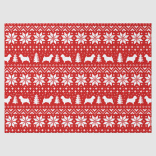 Papel De Seda Norwich Terrier Silhouettes Padrão de Natal