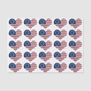 Papel De Seda Nós, o Pessoas American Flag Heart