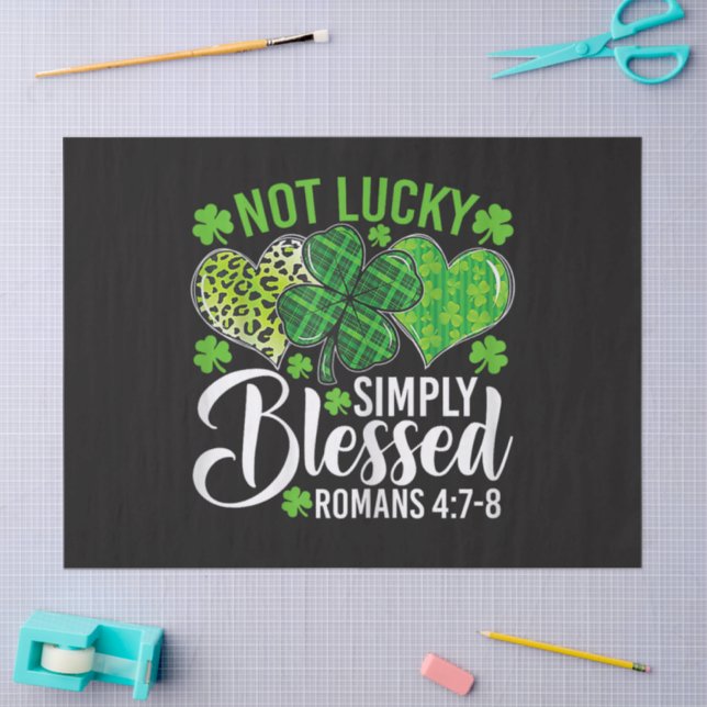 Papel De Seda Not Lucky Simply Blessed Christian (Arte )