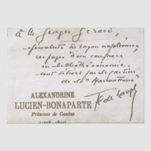 Papel De Seda Nota manuscrita do script francês Bonaparte