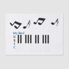 Papel De Seda Nota Musical sobre Piano Key Música