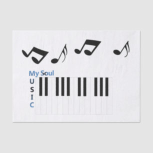 Papel De Seda Nota Musical sobre Piano Key Música