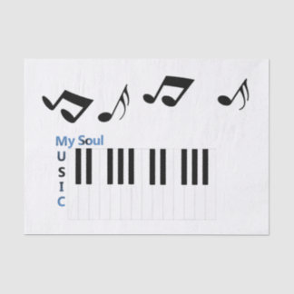 Papel De Seda Nota Musical sobre Piano Key Música