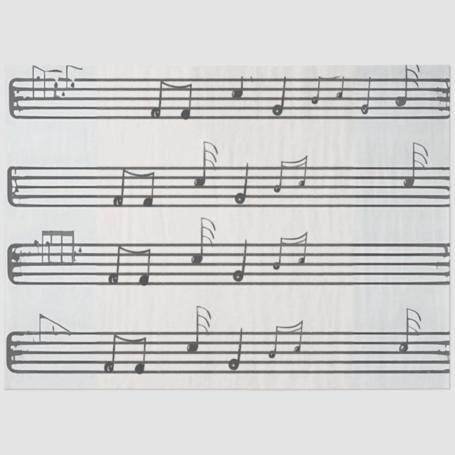 Papel De Seda Notas da Folha de Música de Dissociação (Frente )