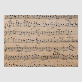 Papel De Seda Notas de Música da Folha de Manuscrito de Vintage 