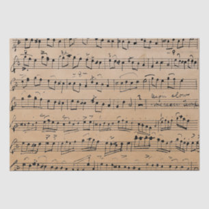 Papel De Seda Notas de Música da Folha de Manuscrito de Vintage 