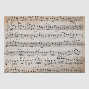 Papel De Seda Notas de Música da Folha de Manuscrito de Vintage