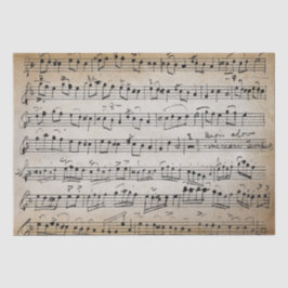 Papel De Seda Notas de Música de Folha Manuscrita de Vintage Ele