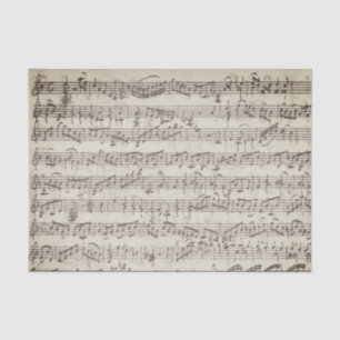 Papel De Seda Notas de Música Manuscritas Vintage Antiquado 