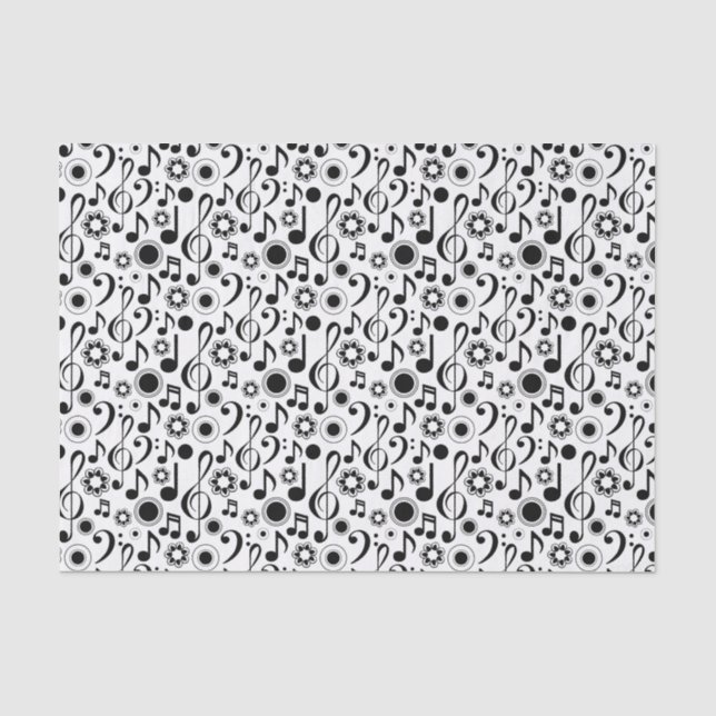 Papel De Seda Notas e Clefs de Música (Frente )