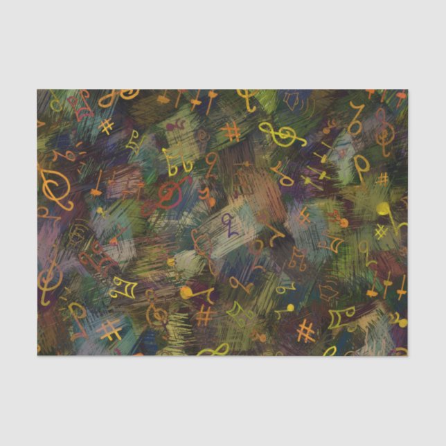 Papel De Seda Notas Musicais (Frente )