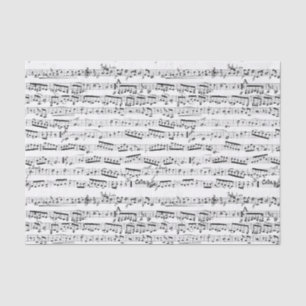 Papel De Seda Notas musicais preto e branco