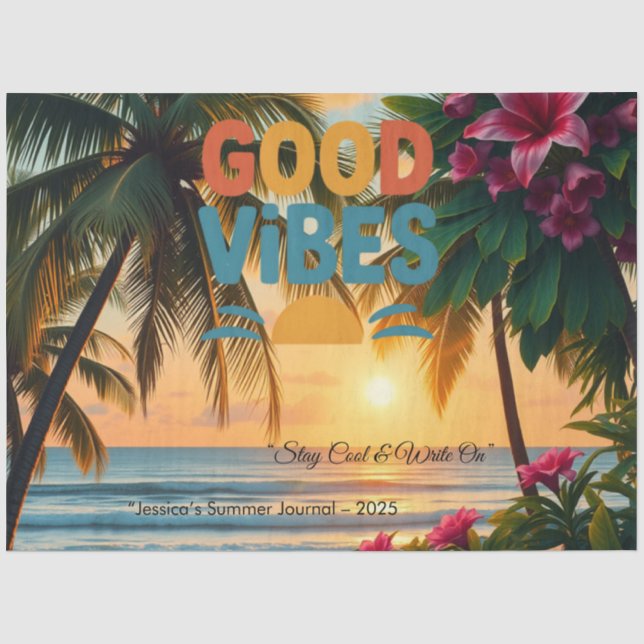 Papel De Seda Notebook tropical Summer Vibes (Frente )