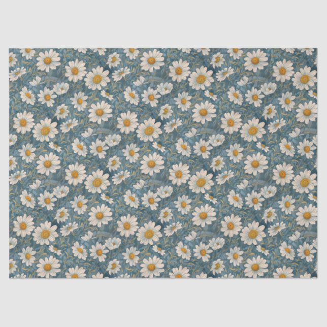 Papel De Seda Nouveau médio Shasta Daisies - 10 lb, 17"x23" (Frente )