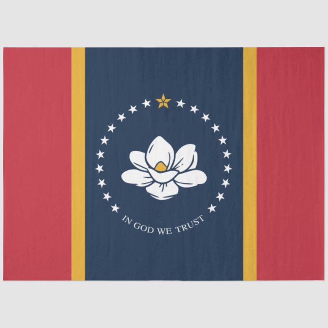 Papel De Seda Nova bandeira do Mississípi (Frente )
