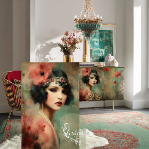 Papel De Seda Novas Impressões, Arte de Retrato de Flapper Gatsb