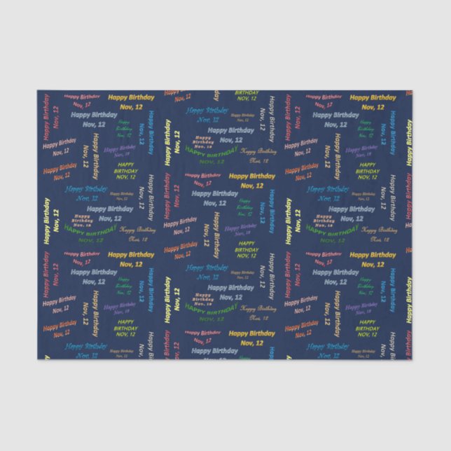 Papel De Seda Novembro, 12 Aniversário (Frente )