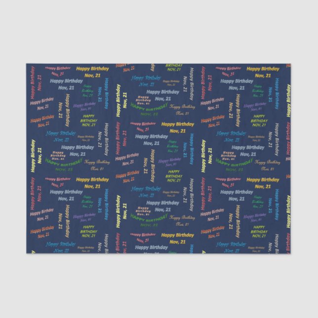 Papel De Seda Novembro, 21 de Aniversário (Frente )