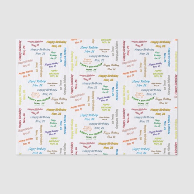 Papel De Seda Novembro, 26 Aniversário (Frente )