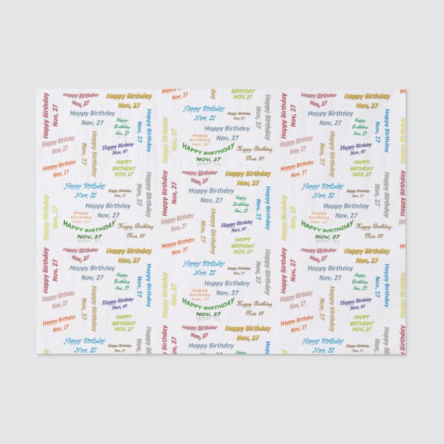 Papel De Seda Novembro, 27 Aniversário (Frente )