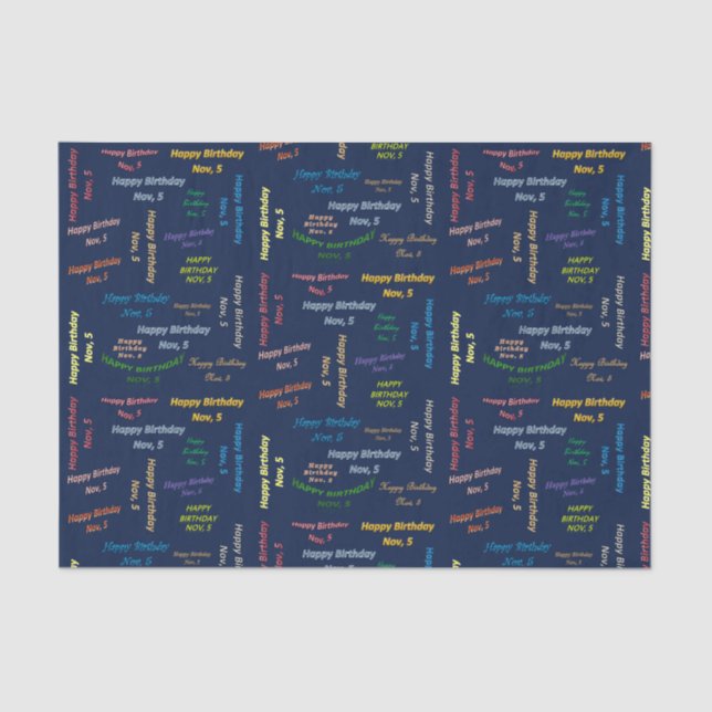 Papel De Seda Novembro, 5 de Aniversário (Frente )