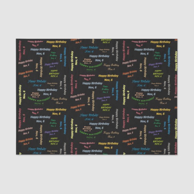 Papel De Seda Novembro, 6 de Aniversário (Frente )