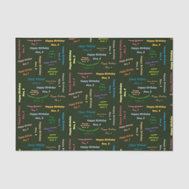 Papel De Seda Novembro, 9 de Aniversário (Frente )