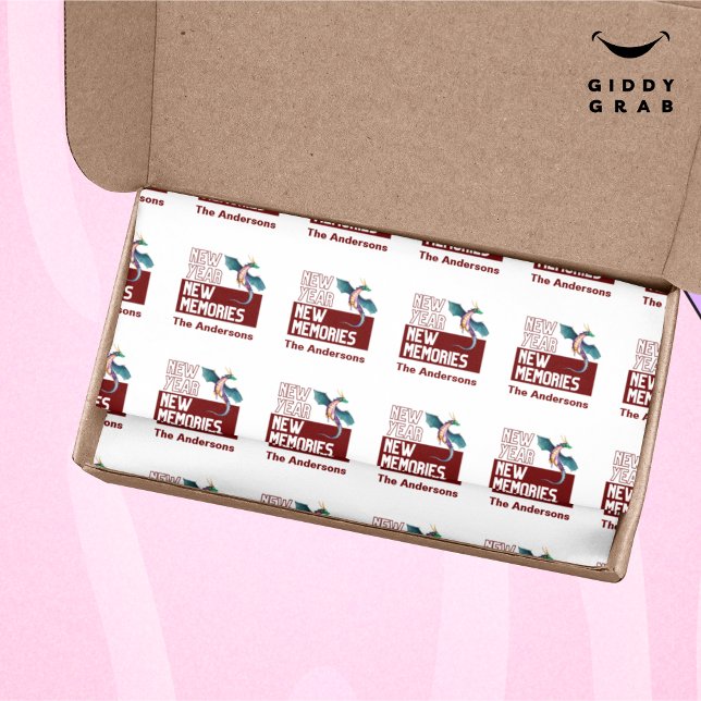 Papel De Seda Novo Ano Novo Dragão Vermelho Cereja (Criador carregado)