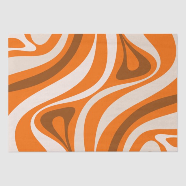 Papel De Seda Novo Groove - Padrões Abstrato Laranja (Frente )