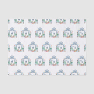 Papel De Seda Noz-Cacker Monograma Monograma Crest Natal