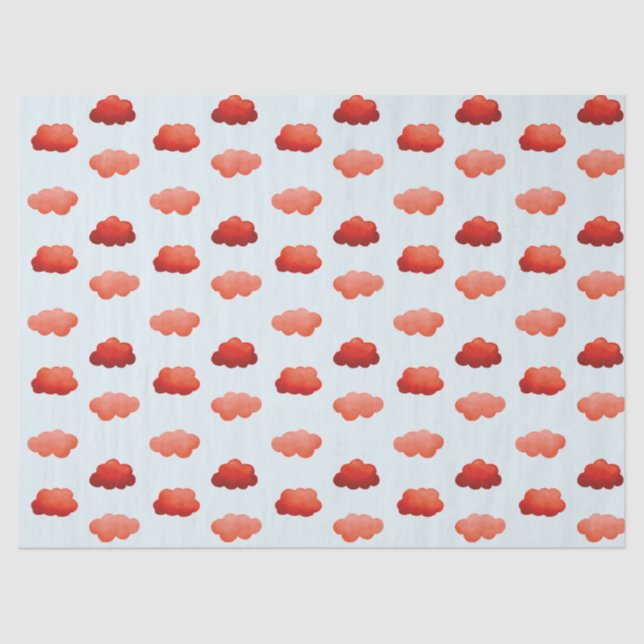 Papel De Seda Nuages oranges à l'aquarelle (Frente )