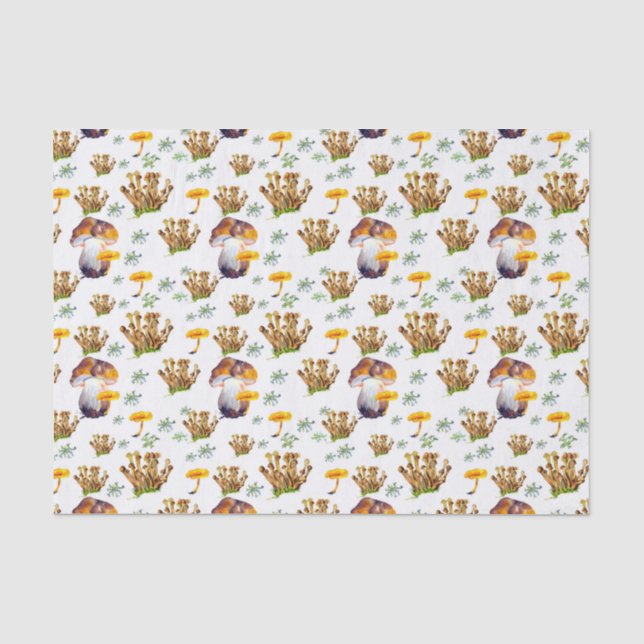 Papel De Seda Núcleo de algodão Estética de cogumelos (Frente )